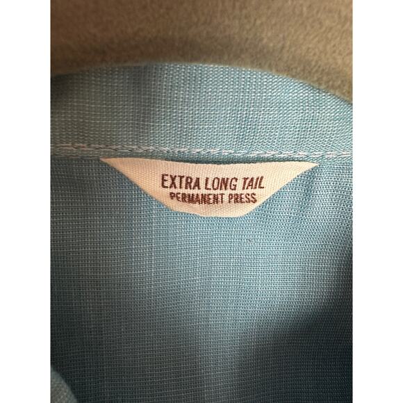 48. Vintage Men's Western shirt; blue; Size M; Extra Long - Picture 3 of 6